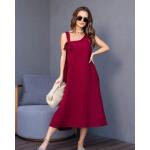 Rote Casual Asymmetrische Sommerkleider für Damen Größe XL Große Größen für den für den Sommer 