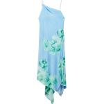 Pastellblaue Blumenmuster Ärmellose Mango Asymmetrische Spaghettiträger-Kleider aus Polyester für Damen Größe M für den für den Sommer 