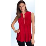 Rote Kurzärmelige bader Stehkragen Tunika-Blusen für Damen Größe XXL 