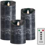 Schwarze Sompex Flame Runde LED Kerzen 3-teilig 