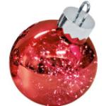 Rote Sompex Runde Kugellichterketten mit Ornament-Motiv aus Glas mit Timer 