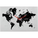 Schwarze Sompex Wanduhren mit Weltkartenmotiv 