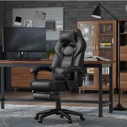 SONGMICS Gaming-Stuhl »OBG77«, Bürostuhl, Schreibtischstuhl, höhenverstellbar, Home-Office, schwarz, schwarz