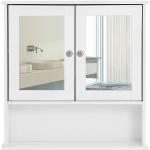Reduzierte Weiße Songmics Rechteckige Spiegelschränke lackiert aus Holz doppelseitig Breite 50-100cm, Höhe 50-100cm, Tiefe 0-50cm 