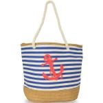 Blaue Maritime Strandtaschen & Badetaschen mit Reißverschluss für Damen 