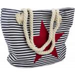 Marineblaue Gestreifte Maritime Strandtaschen & Badetaschen mit Reißverschluss für Damen 