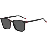 Sonnenbrille aus schwarzem Acetat mit roten Details