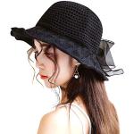 Schwarze Elegante Schlapphüte für Damen Einheitsgröße für den für den Sommer 