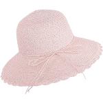 Rosa Elegante Strohhüte aus Stroh 58 für Damen Größe 3 XL für den für den Sommer 