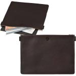 Braune Sonnenleder Dokumentenmappen mit Reißverschluss DIN A4 aus Glattleder mit Laptopfach 