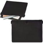 Schwarze Sonnenleder Dokumentenmappen mit Reißverschluss DIN A4 aus Glattleder mit Laptopfach 