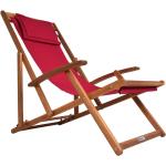 Bordeauxrote Liegestühle aus Akazienholz Breite 50-100cm, Höhe 50-100cm, Tiefe 50-100cm 