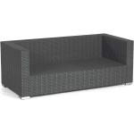 Sonnenpartner 2-Sitzer Lounge-Sofa Residence Aluminium mit Polyrattan graphit-schwarz inklusive Kiss