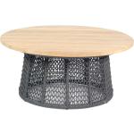 Sonnenpartner Lounge-Tisch Poison Ø 100 cm Teak/Alu/Polyrope grau Beistelltisch