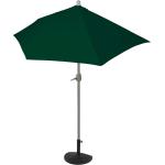 Mendler Sonnenschirm halbrund Parla, Halbschirm Balkonschirm, UV 50+ Polyester/Alu 3kg ~ 270cm grün mit Ständer