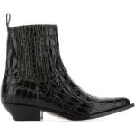 Reduzierte Schwarze SONORA Cowboy-Boots & Cowboystiefeletten aus Leder für Damen Größe 37 mit Absatzhöhe 3cm bis 5cm 