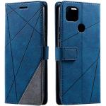 Blaue Moto G9 Hüllen Art: Flip Cases mit Bildern aus Leder 