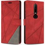 Rote Nokia 6.1 Cases Art: Flip Cases mit Bildern aus Silikon 