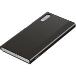 Schwarze Sony Sony Xperia XZ Cases Art: Flip Cases durchsichtig mit Knopf aus Veloursleder 