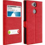 Rote Sony Xperia XA2 Cases Art: Flip Cases aus Kunstleder mit Sichtfenster 