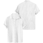 Weiße Unifarbene Henleykragen Jagdhemden aus Leinen für Herren Größe 6 XL Große Größen für den für den Sommer 
