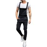 Schwarze Atmungsaktive Ripped Jeans & Zerrissene Jeans mit Reißverschluss aus Leinen für Herren Größe 3 XL für den für den Sommer 