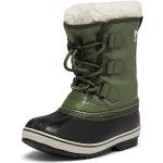 Reduzierte Grüne Sorel Yoot Pac Outdoor Schuhe mit Schnürsenkel aus Textil wasserdicht für Kinder Größe 39 