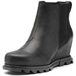 SOREL Women's Joan of Arctic Wedge III Chelsea Boot — Black, Sea Salt — Waterproof Leather Wedge Boots — Size 9.5
