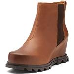 SOREL Women's Joan of Arctic Wedge III Chelsea Boot — Hazelnut, Blackened Brown — Waterproof Leather Wedge Boots — Size 9