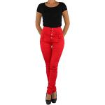 Rote Stretch-Jeans aus Denim für Damen Größe S 