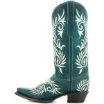 Türkise Elegante Cowboy-Boots & Cowboystiefeletten aus Leder für Damen Größe 38 