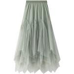 Reduzierte Grüne Elegante Midi Festliche Röcke aus Mesh maschinenwaschbar für Damen Einheitsgröße 