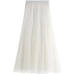 Reduzierte Weiße Elegante Maxi Maxiröcke aus Mesh maschinenwaschbar für Damen Einheitsgröße für den für den Sommer 