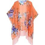 Orange Kimono-Morgenmäntel aus Chiffon für Damen Einheitsgröße für den für den Sommer 