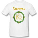 Soulfly Band Men's Comfortable Short Sleeve Shirts Crew Neck Personality Fashion T-Shirt Black T-Shirts & Hemden(Large)