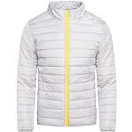 Soulstar Herren Leichte Basic Übergangsjacke Steppjacke Jacket mit Stehkragen S2_HESTER CONTRAST-Grey-Yellow-XL