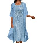 Dunkelgrüne Bestickte Vintage Langärmelige Lange Abendkleider aus Jersey für Damen Größe 3 XL Große Größen für Hochzeitsgäste 