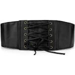 Schwarze Elegante Allegra K Taillengürtel mit Nieten mit Schnalle aus Kunstleder für Damen Einheitsgröße 