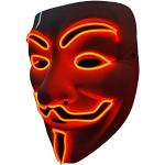 SOUTHSKY LED Maske Leuchtend V wie Vendetta Maske mit Led Licht Anonymous Masken Vollmaske Neon Lichter Blinker EL Draht Glowing 3 Modes Für Halloween Kostüm Cosplay Party (V-Rot)