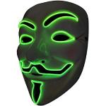 SOUTHSKY LED Maske V for Vendetta Maske EL Draht Leuchten Für Halloween Kostüm Cosplay Party(V-Fluoreszenz Grün)