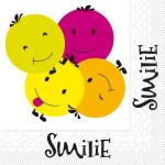 Emoji Smiley Papierservietten mit Tulpenmotiv 20-teilig 