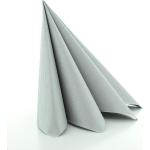 Silberne Unifarbene Quadratische Papierservietten aus Stoff 
