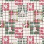 Rote Karo Weihnachtstischdecken aus Textil 20-teilig 