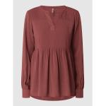 Bordeauxrote Langärmelige Soyaconcept Peplum-Shirts & Schößchen-Shirts aus Viskose für Damen Größe XL 