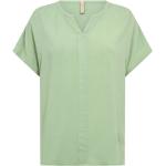 Grüne Kurzärmelige Soyaconcept V-Ausschnitt V-Shirts aus Viskose für Damen Größe S 