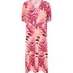Fuchsiafarbene Casual Soyaconcept Mini V-Ausschnitt Sommerkleider für Damen Größe XXL für den für den Sommer 