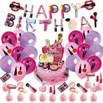 Pinke Geburtstagsbanner mit Cupcake-Motiv 18-teilig 
