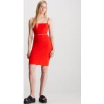 Rote Spaghettiträger-Kleider aus Jersey für Damen Größe L 