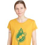 Ockerfarbene Nachhaltige T-Shirts aus Baumwolle für Damen Größe XS 