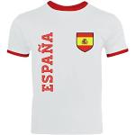 Spanien Spain Fußball WM Fanshirt Gruppen Herren Männer Ringer Trikot T-Shirt Fan Trikot Espana, Größe: XXL,White/Red